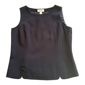 NWT Talbots Navy Blue Scalloped Bottom Side Zip Dressy Tank Womens Size 4